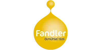 Logo der Fandler Ölmühle, bekannt für hochwertigste, kaltgepresste, 100 % sortenreine Pflanzenöle aus Erstpressung, erhältlich bei ADEG Grabner in Pöllau