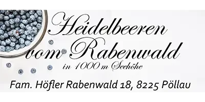 Logo Familie Höfler – Handerlesene Heidelbeeren aus dem Pöllauer Tal Logo der Familie Höfler, bekannt für handerlesene Heidelbeeren aus dem Pöllauer Tal, erhältlich bei Grabner in Pöllau