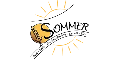 Logo Sommer, bekannt für Brot, Säfte, Kernöl, Eier, süßes Gebäck und mehr, erhältlich bei Grabner in St. Magdalena und Pöllau